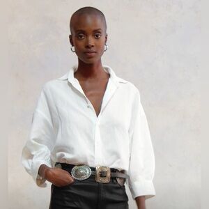 Relaxed Fit Linen-Silk Twill Shirt